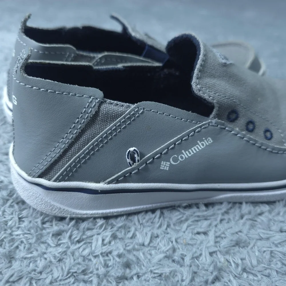 Columbia PFG Boat Shoes Youth Size 3 Gray Slip On Omni-Grip Fishing Beach